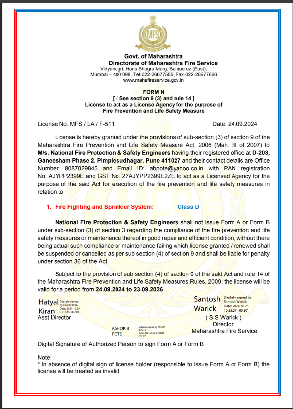 Government Fire Safety Approval